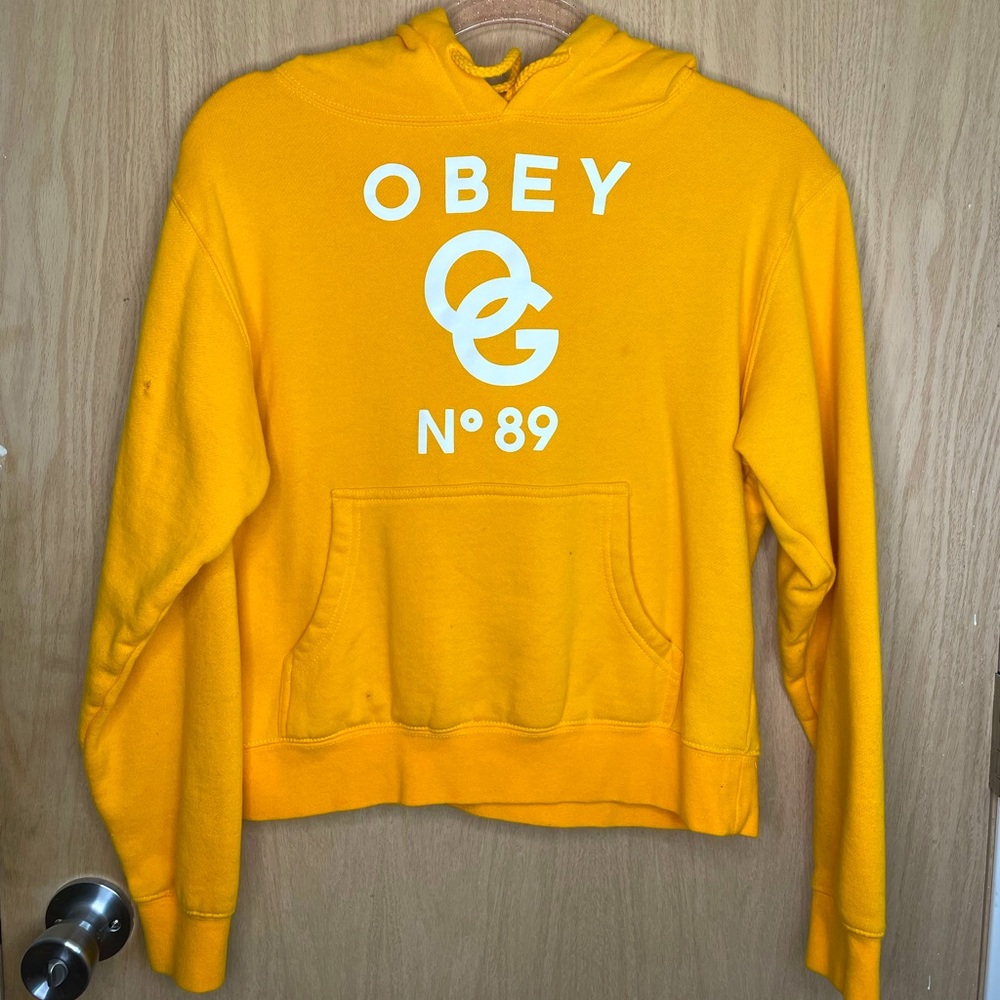 Yellow Obey Pullover Hoodie